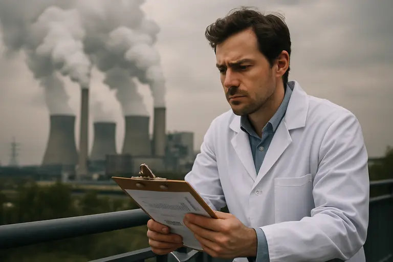 Scientist reviewing water samples and nanomaterial stability tests in a lab