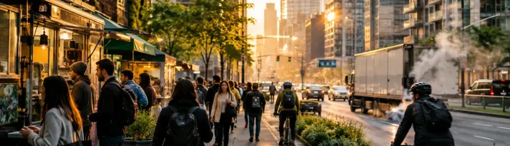 Urban Density Emissions analysis shown through compact housing near transit corridors